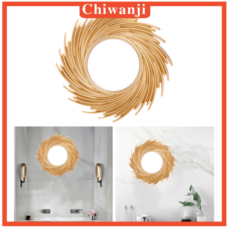 [CHIWANJI]Wall Hanging Sun Shaped Mirror Bathroom Princess Decorative Makeup Mirror