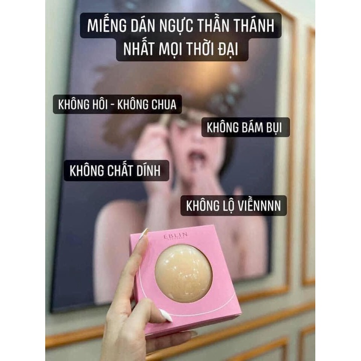 Miếng dán ngực nhiệt tự thân EBLIN, siêu bám dính, tái sử dung- hộp 3 cặp