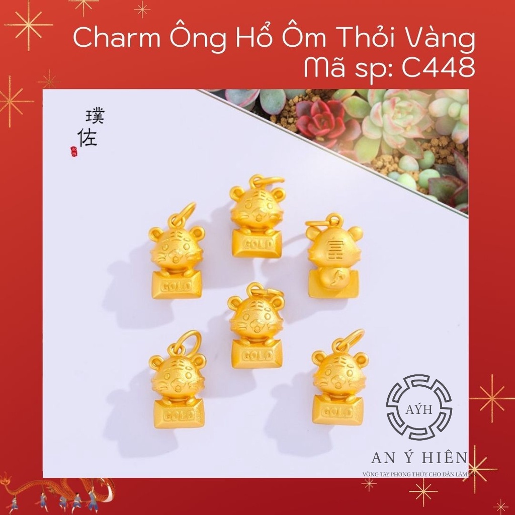 Charm Hổ ôm thỏi vàng phát tài #C448 ( An Ý Hiên)