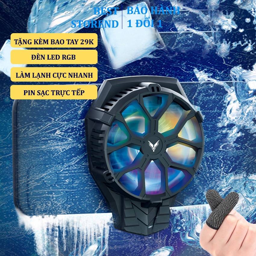 Quạt tản nhiệt gaming sò lạnh FY01 kẹp cao su tản nhiệt cao cấp cho điện thoại tích hợp led RGB