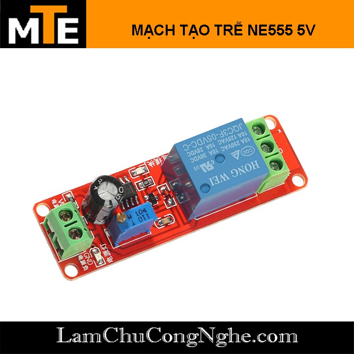  Mạch tạo thời gian trễ đóng relay NE555 5V - 12V