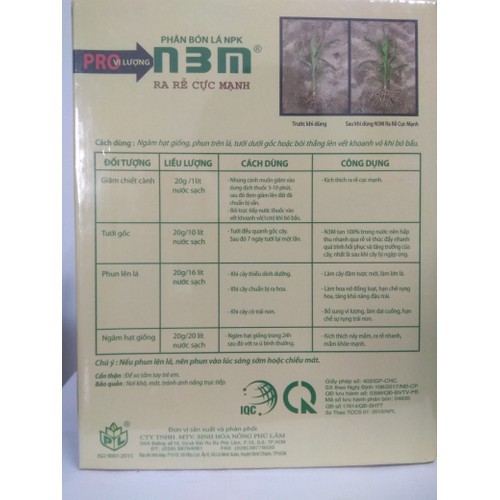 Phân bón lá NPK ra rễ cực mạnh N3M - hộp 1 kg