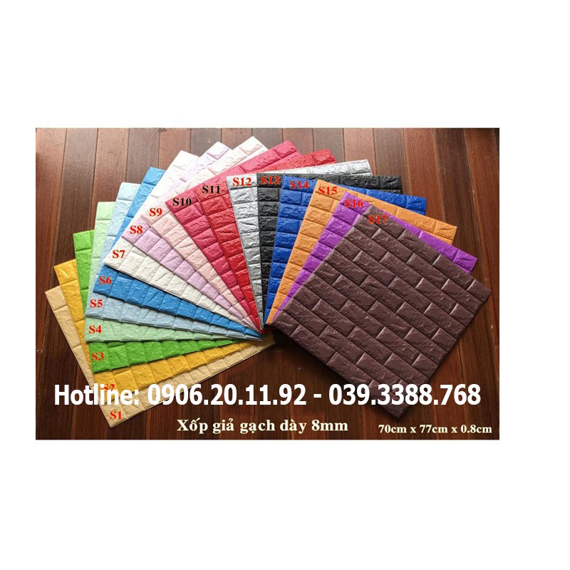Xốp dán tường giả gạch cho phòng karaoke kích thước 70x77x10mm - Hàng nhập khẩu cao cấp