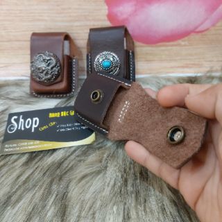 Bao da đừng bật lửa Zippo hàng cao cấp da thật 100%