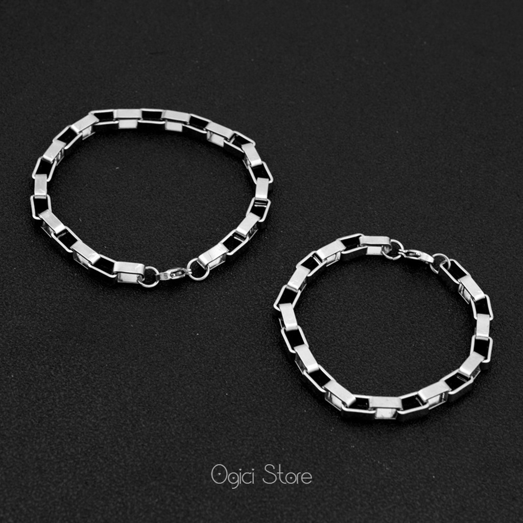 Vòng tay nam thời trang, Lắc tay titan không gỉ hộp rỗng Aberdeen phong cách đường phố, Cá tính, Unisex