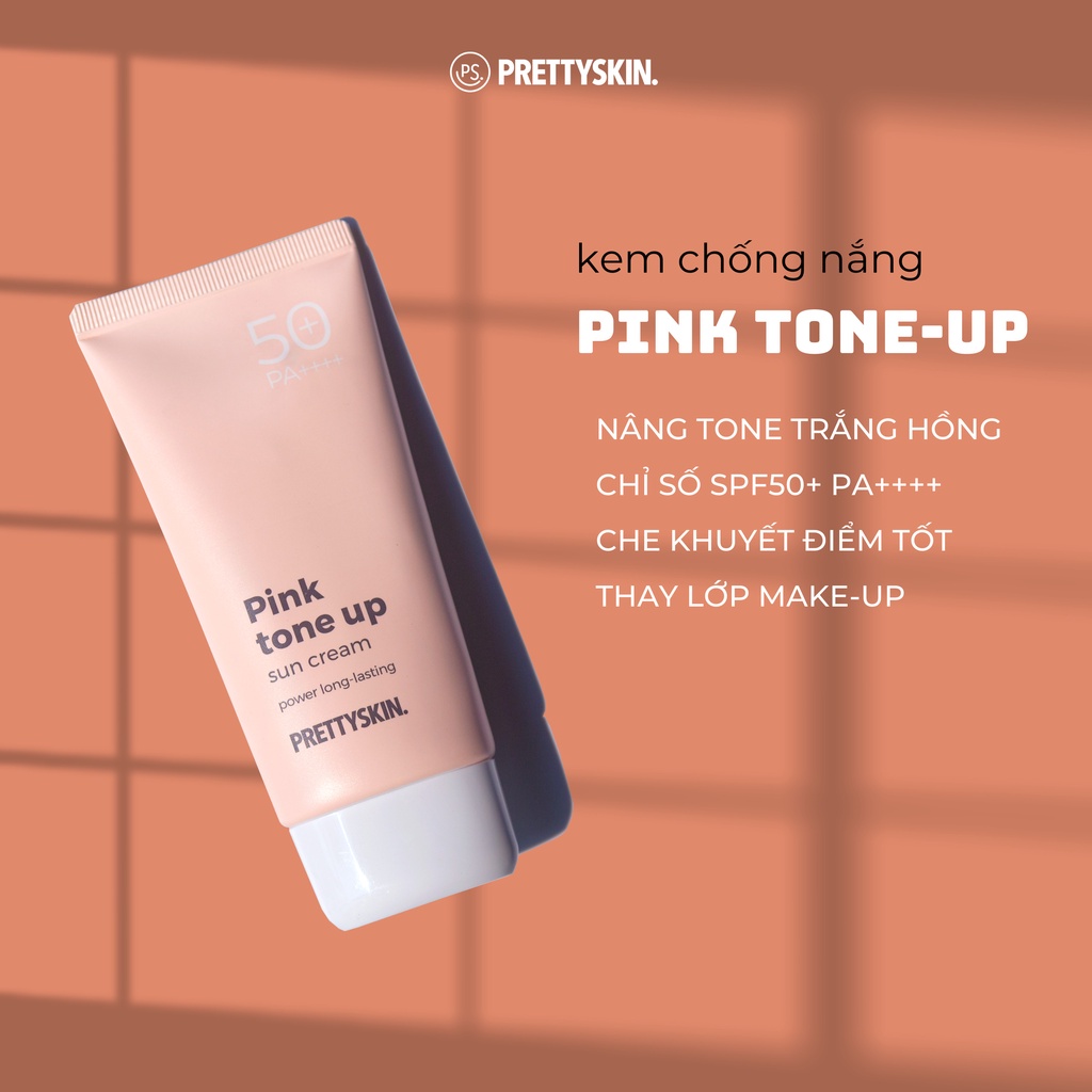 Kem Chống Nắng nâng tông Pink Tone Up Prettyskin 70ml