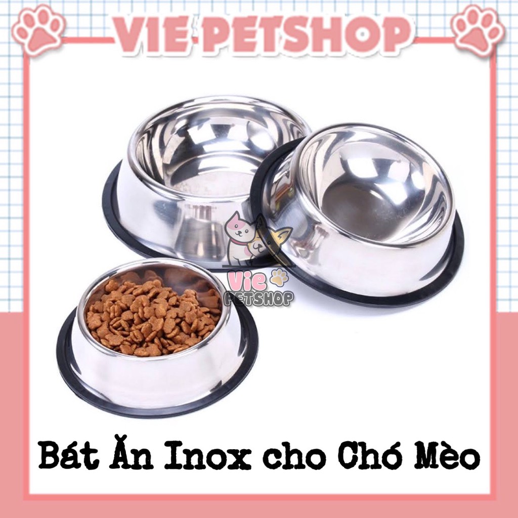 Bát Ăn Inox Chống Trượt cho Chó Mèo | Vie PETSHOP