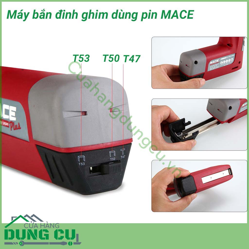 Máy bắn đinh ghim dùng pin MACE PLUS