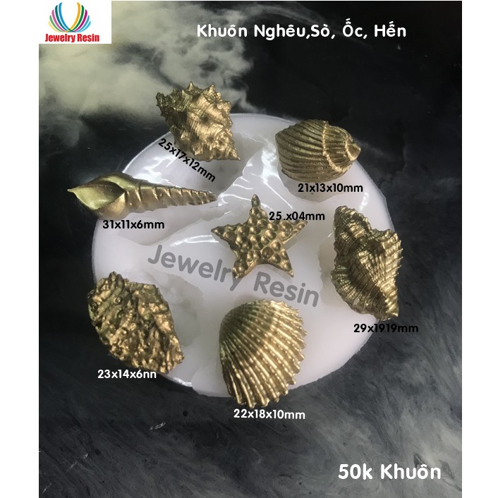 Khuôn Silicone Nghêu, Sò, Ốc, Khuôn đổ Epoxy Resin