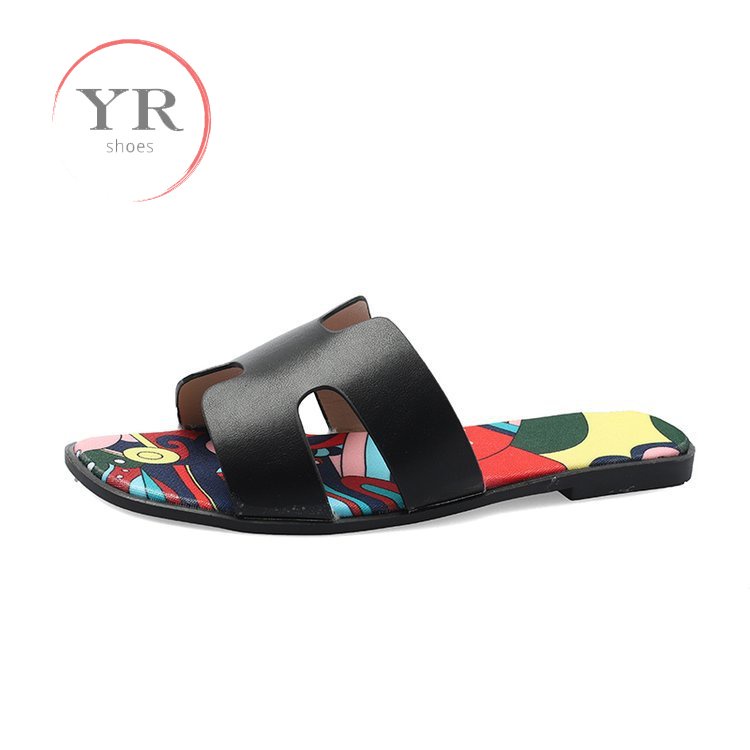 Dép Sandal Đế Bằng Hình Chữ H Thời Trang Cổ Điển Cho Nữ