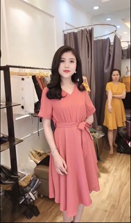 ĐẦM XÒE VÁY XÒE DÀI CỔ TIM CỘT EO ĐẸP 2019
