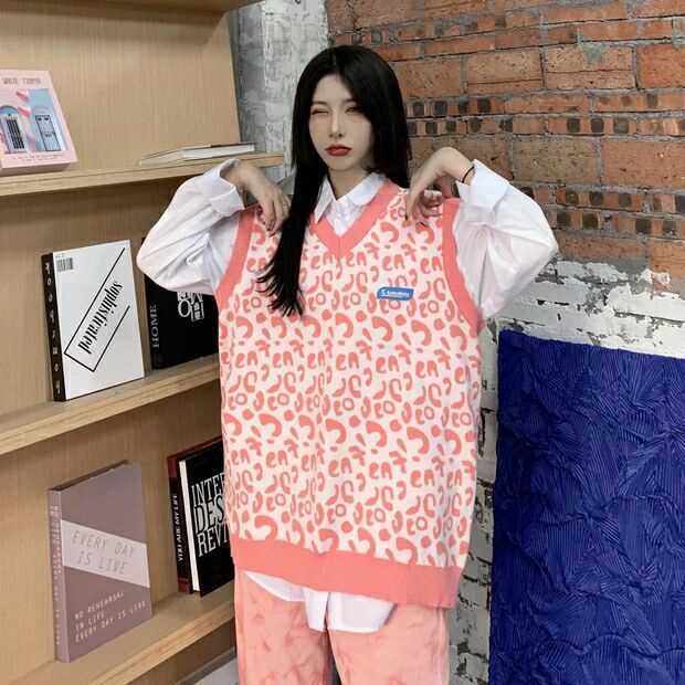 Áo sweater sát nách form rộng phong cách Hàn Quốc trẻ trung cho nữ