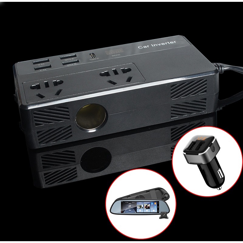 Bộ Chuyển Đổi Nguồn Điện DC 12V Sang AC 110V/220V 150W  Hỗ Trợ Cổng Type-C M2012