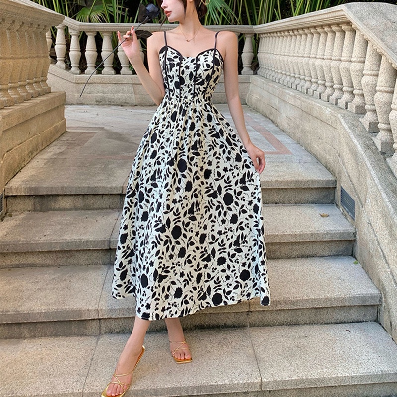 Đầm Dài Hai Dây Thời Trang Thanh Lịch Dễ Phối Đồ Cho Nữ