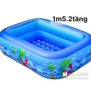Bể bơi 1m5 2 tầng-Hồ bơi,bể phao hình chữ nhật,bể bơi giá rẻ