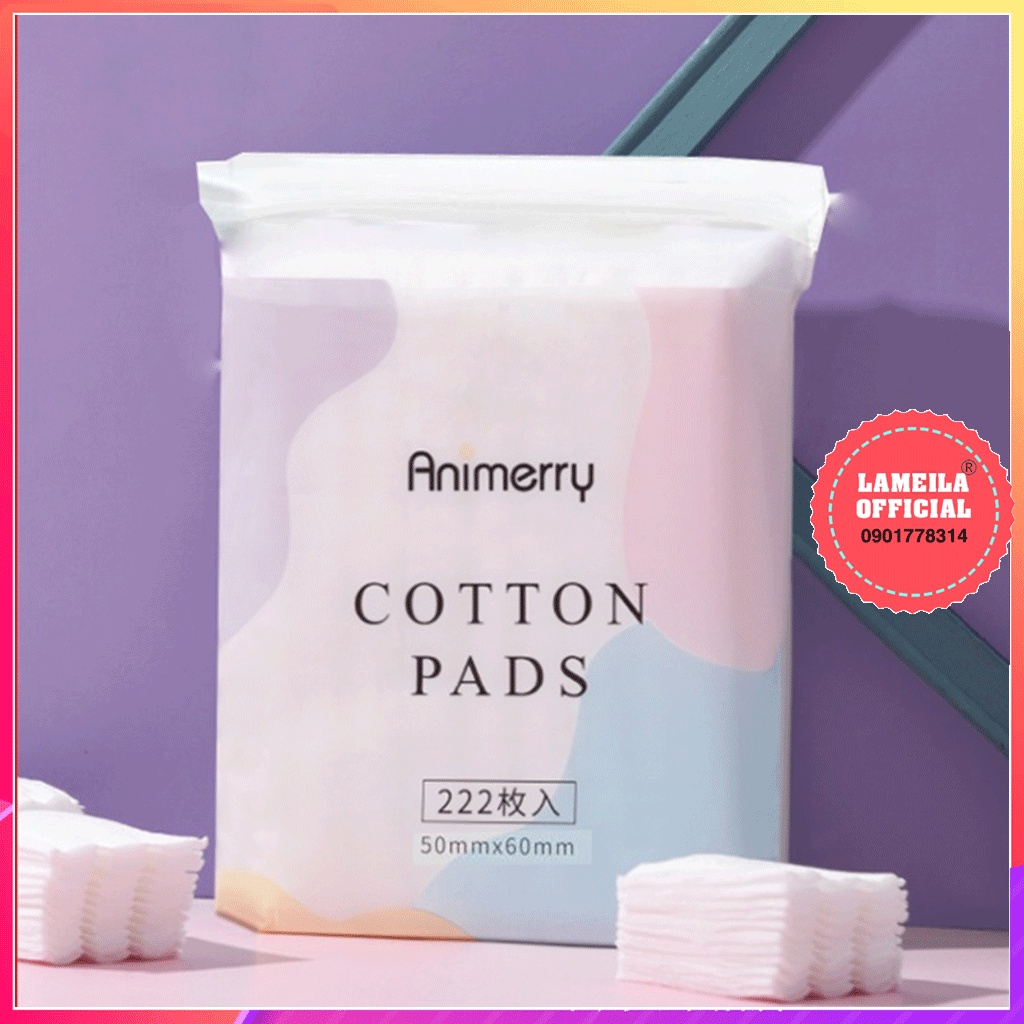 Bông tẩy trang 222 miếng Animerry Cotton pads 50x60 P0379
