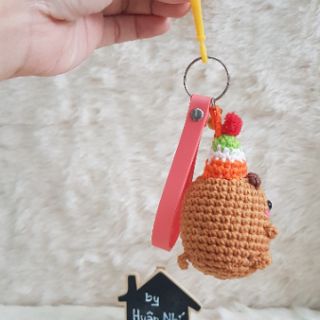 Móc khóa thú len handmade - chó Pull