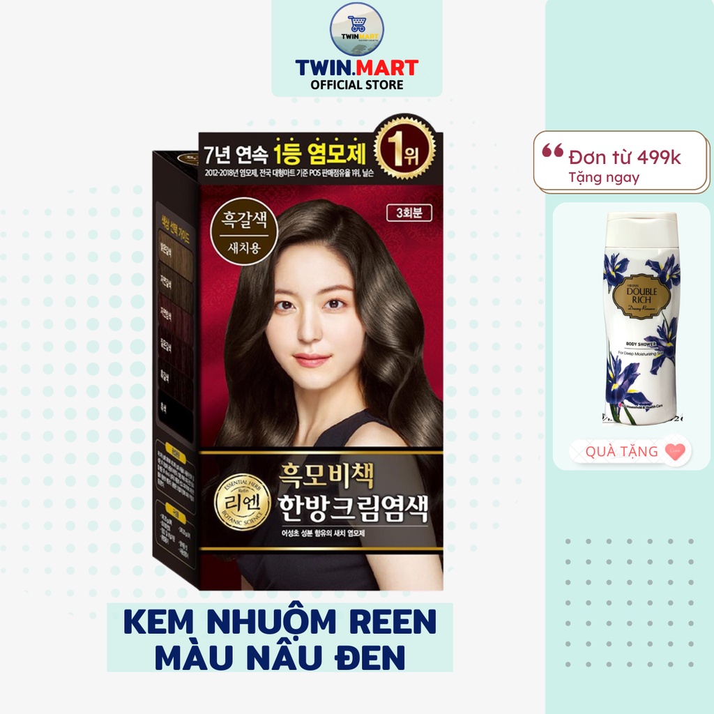 MÀU NÂU ĐEN Kem nhuộm phủ bạc thảo dược Hàn quốc REEN HEUKMOBICHAEK ORIENTAL CREAM