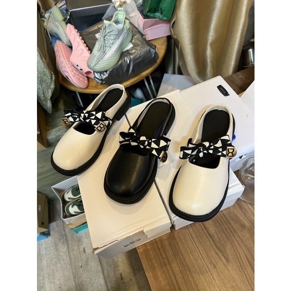 Giày sục nữ đế bệt quai ngang thắt nơ,búp bê đạp gót siêu xinh hàng Quảng Châu cao cấp full box