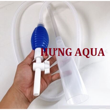 Bơm tay hút cặn bể cá, ống bơm hút thay nước bể cá Cleaner Pump loại thường và có van khóa
