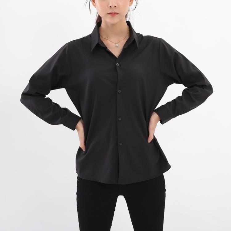 Áo Sơ mi form rộng vừa dài tay Trendyman sơ mi vải lụa trơn đẹp chống nhăn