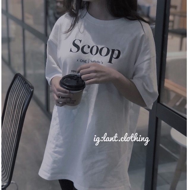 Áo thun chữ scoop/ INSTITU 3158 loại đẹp