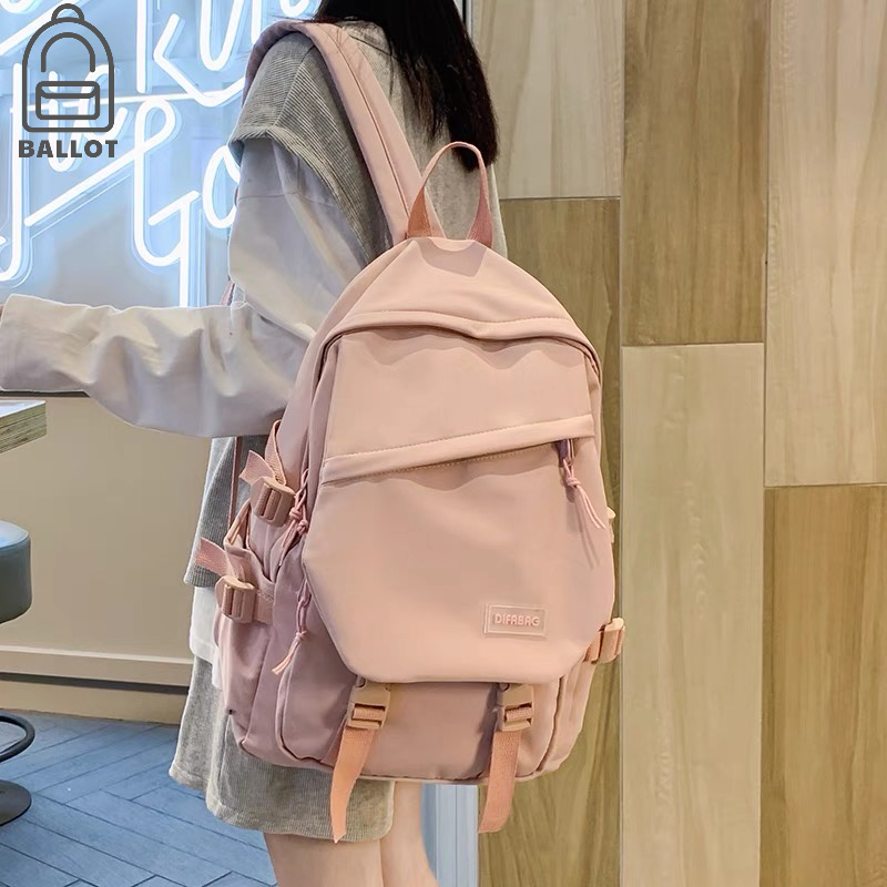 (BL08) Cặp Balo đi học ULZZANG phong cách nam nữ unisex ,ba lô thời trang du lịch đi chơi học sinh màu hồng