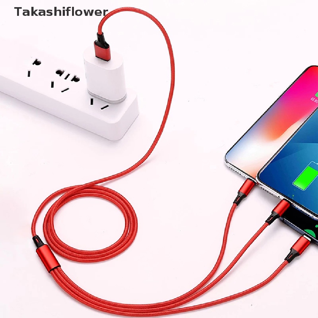 Cáp Sạc Nhanh Takashiflower / 2.4A / 5A 3 Trong 1 Cho Xiaomi
