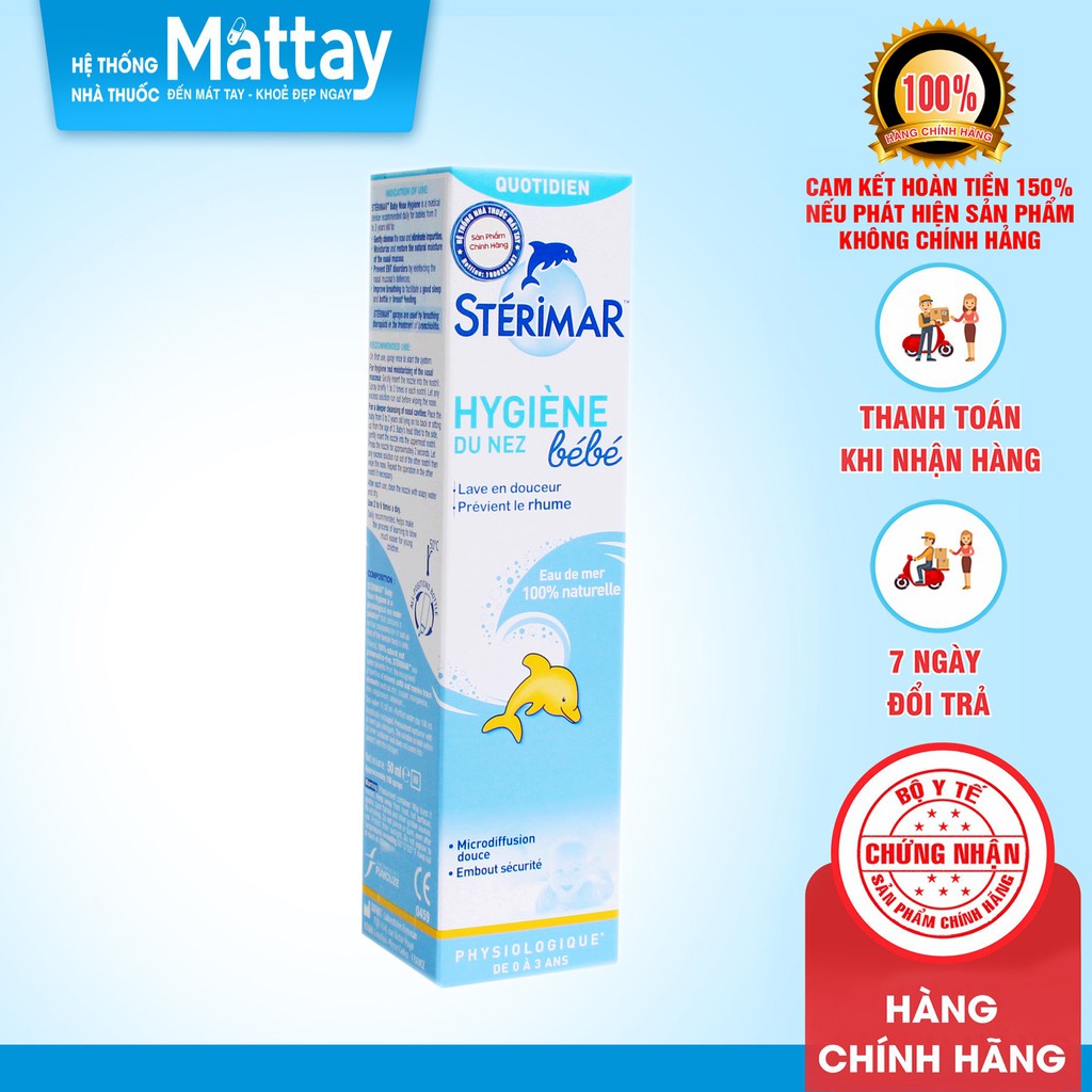 Sterimar Baby ( Em Bé ) - Chai 50ml - Làm Sạch Mũi, Thông Mũi.