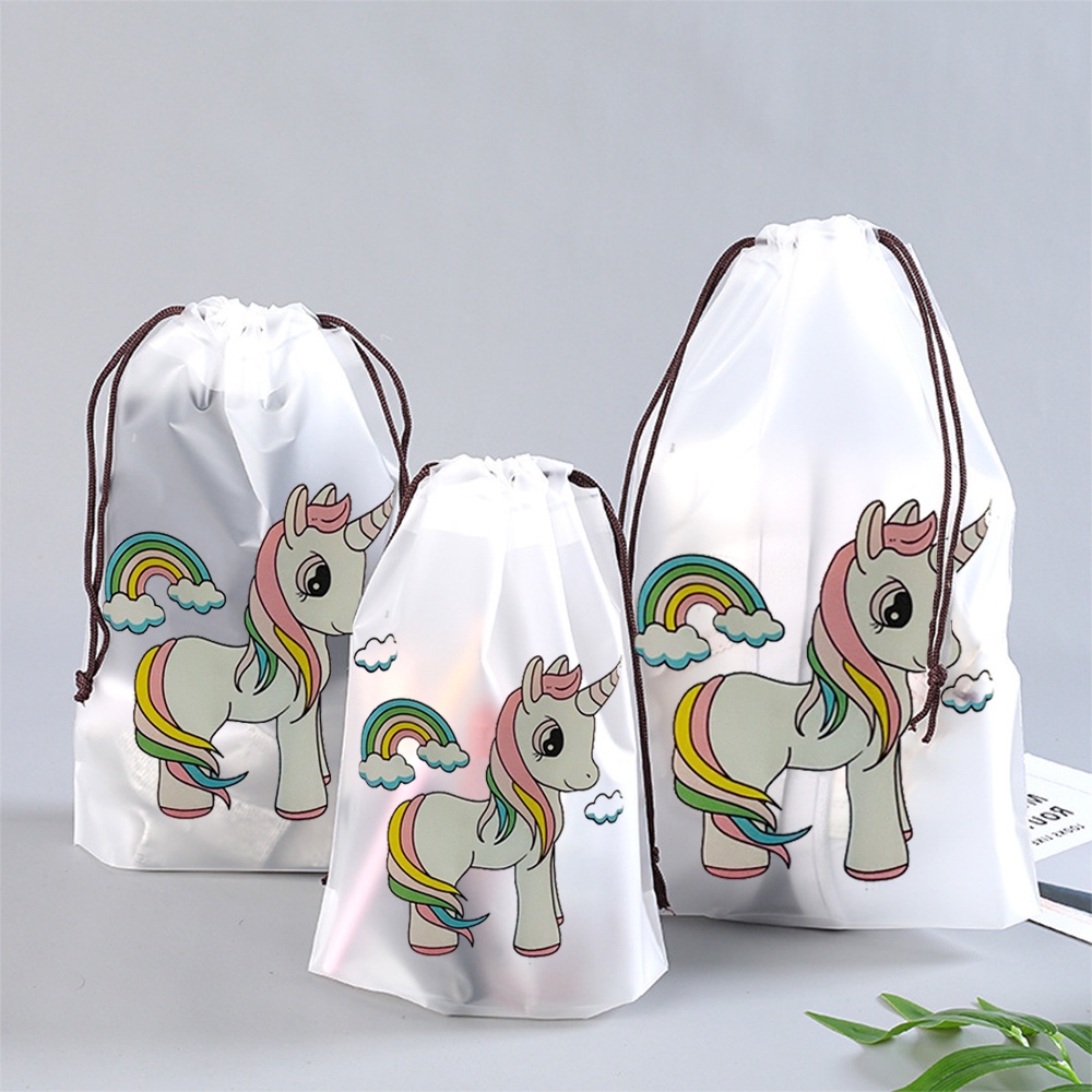 Epoch Túi Dây Rút Trong Suốt Đựng Đồ Trang Điểm In Hình Kỳ Lân Hoạt Hình Dễ Thương