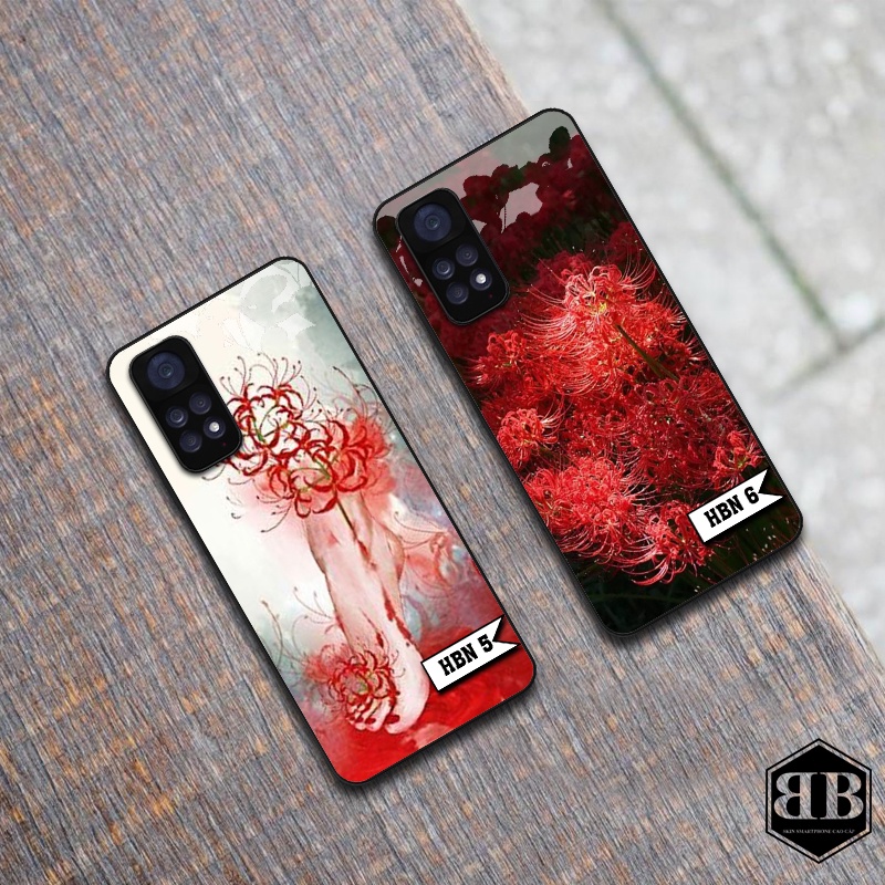 Ốp lưng kính cường lực Xiaomi Redmi Note 11 4G / Redmi Note 11S hình hoa bỉ ngạn