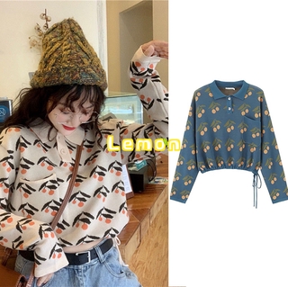 Áo Sweater Dáng Rộng Cổ Bẻ Xinh Xắn Dễ Phối Đồ Kiểu Hàn Quốc Cho Nữ