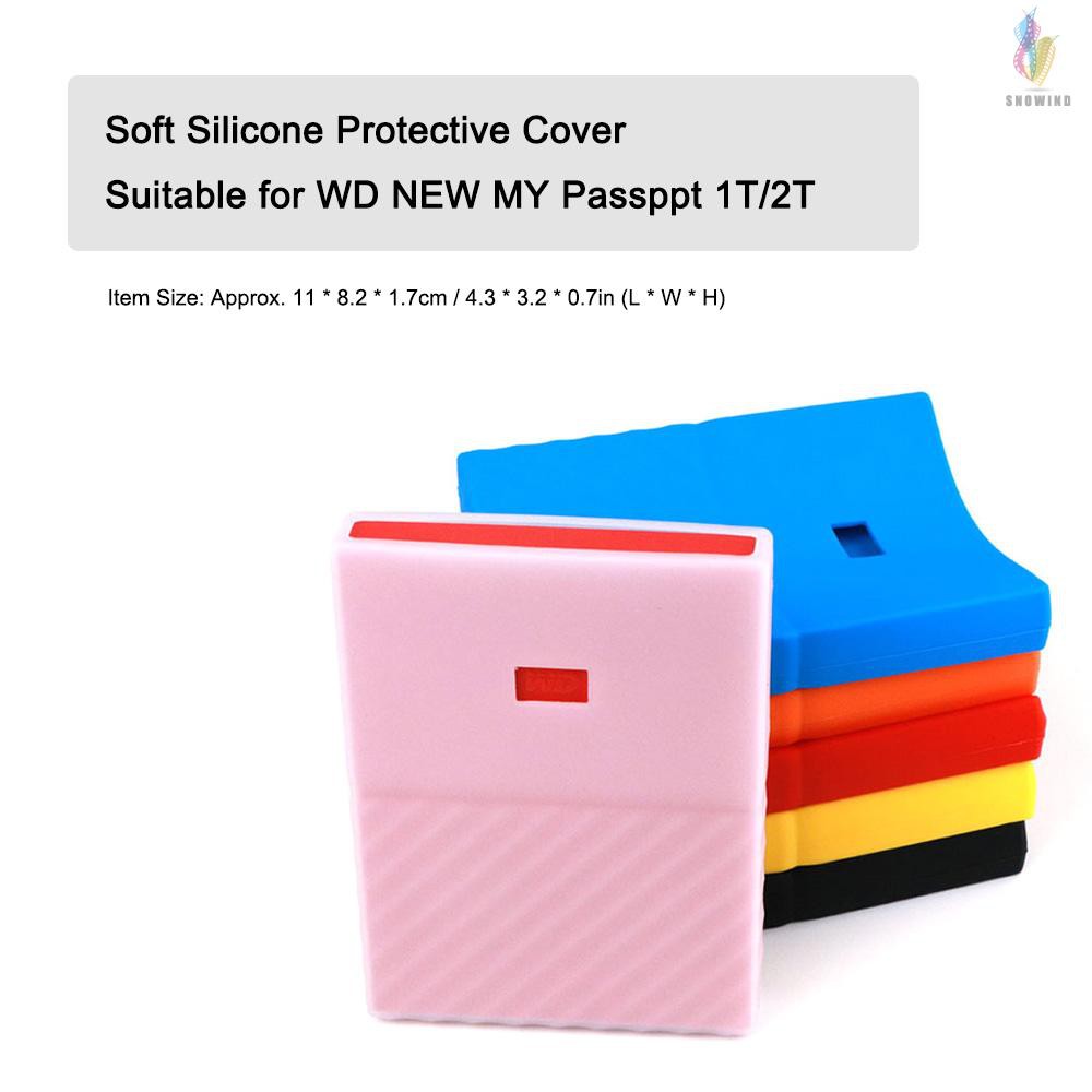 Hộp ổ cứng SSD silicone chống trượt chống sốc chống trầy xước màu đỏ cho WD My Passport 1T 2T