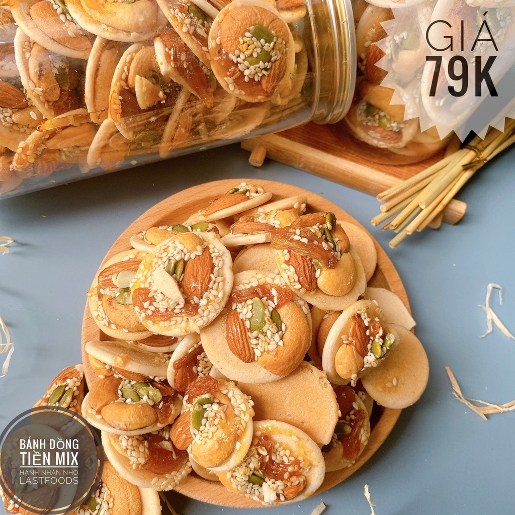 Bánh đồng tiền hạnh nhân 300g hũ pet tiện lợi, ăn vặt LASTFOOD Hà Nội với đặc sản các miền ngon giá rẻ