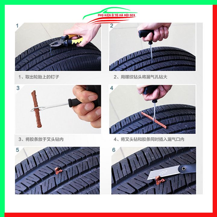 Bộ dụng cụ sửa chữa nhanh lốp xe 8 chi tiết
