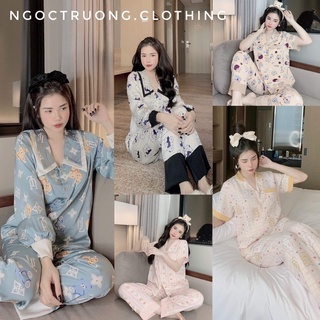 🌸 Đồ bộ ngủ Pijama Lụa Latin - Mango in 5D cao cấp quần dài xinh xắn