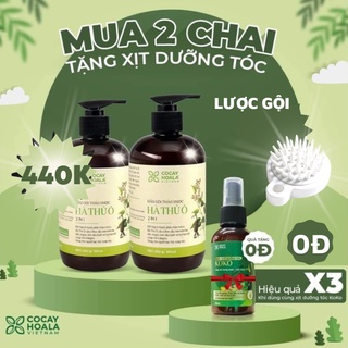 Dầu gội thảo dược Hà thủ ô 2in1 không cần dầu xả đen tóc dưỡng tóc, ngăn dụng tóc bạc tóc cocayhoala