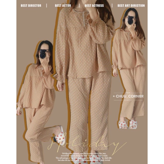 Bộ ngủ / mặc nhà pyjama dài ulzzang order