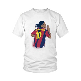 Áo thun thời trang in hình cầu thủ Ronaldinho Mẫu 1 (Đủ màu)