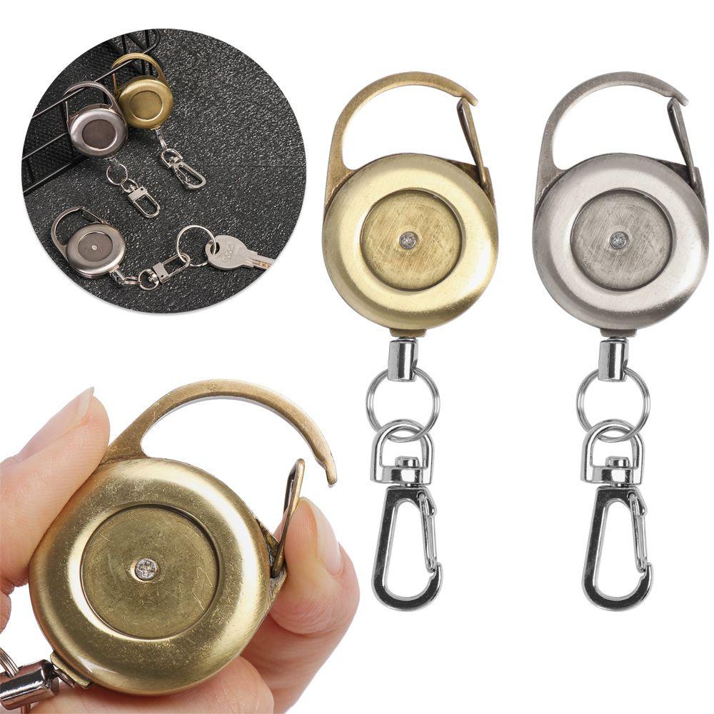 KENT1 Set 1 / 2 / 4 Móc Khóa Bảo Vệ Dây Thắt Lưng Bằng Thép Không Gỉ Có Thể Thu Gọn