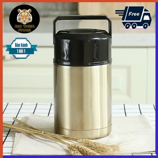 [INOX 304]Bình Ủ Cháo Cao Cấp Có Quai Xách Rút Gọn 1000ml Tiện Lợi Cho Gia Đình
