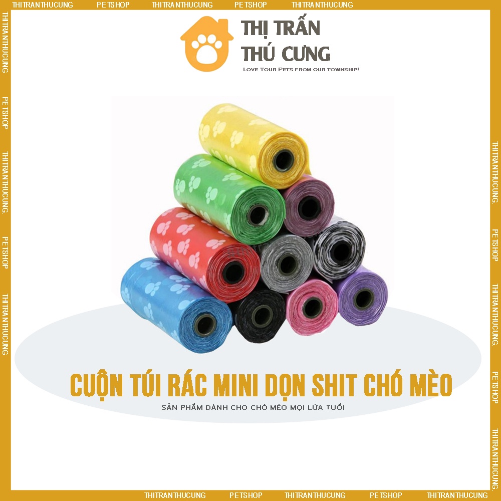 Cuộn Túi Rác Đựng Phân Dành Cho Chó Mèo (15 Túi / 1 Cuộn)