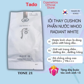 Lõi thay phấn nước trang điểm Cushion Whoo Radiant White 15gram ,dưỡng trắng ,chống nắng ,che phủ tốt ,mỏng mịn tự nhiên