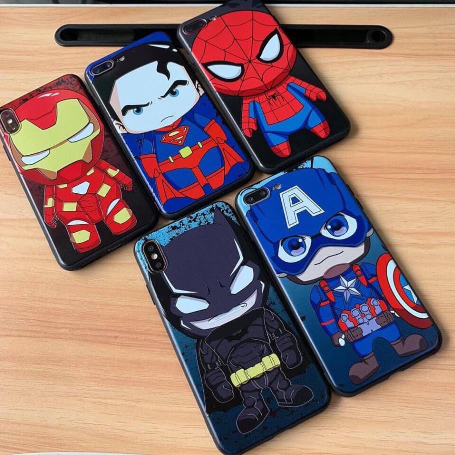 Ốp Marvel Ironman OL150 siêu anh hùng chibi cute in sần 4D theo yêu cầu tất cả các dòng máy