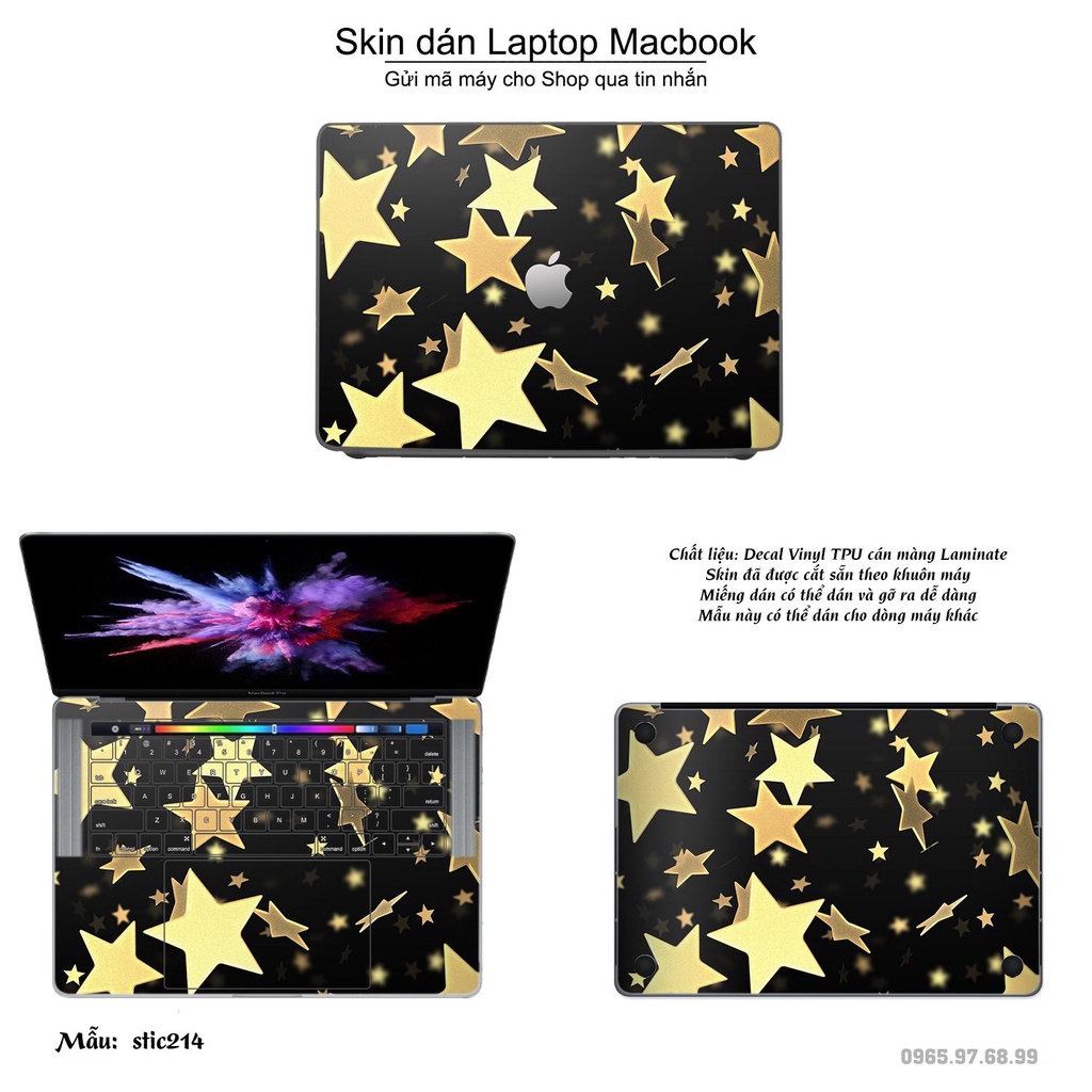 Skin dán Macbook mẫu Hoa văn sticker (đã cắt sẵn, inbox mã máy cho shop)