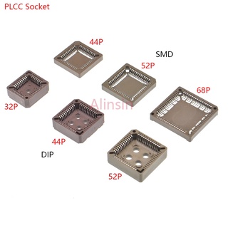 5pcs dip/smd smt plcc socket adapter ic block 32p 44p 52p 68p 84p plcc32 plc. c44 plcc52 plcc68 plcc84 32/44/52/68 pin.