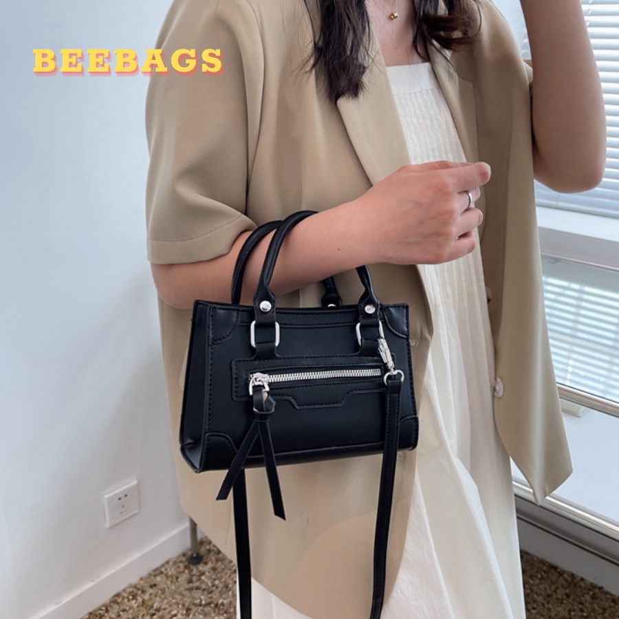 Túi Đeo Chéo Phối Khóa Zip Phong Cách Độc Lạ Màu Hồng, Trắng, Đen, Xanh Dương | TX50 | Túi Nữ Cầm Tay Thiết Kế Tinh Tế