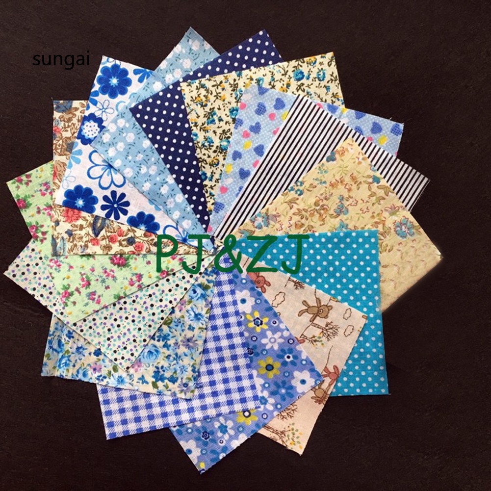 Set 50 vải Cotton mini 10 x 10cm họa tiết chấm bi hoa đa dạng chuyên dụng may quần áo búp bê