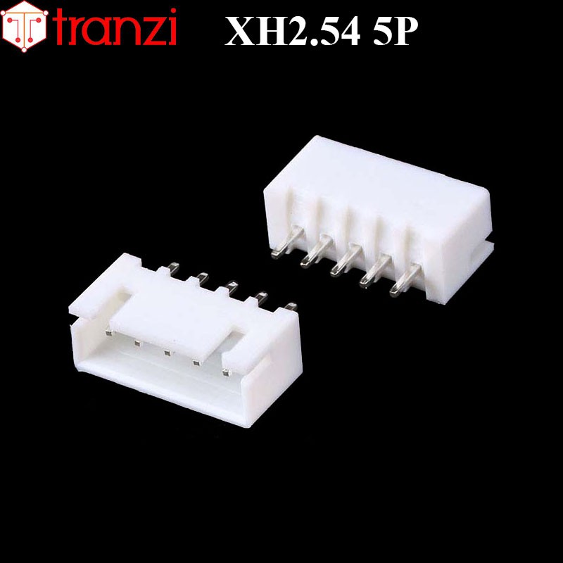 Giắc cắm header 2.54mm XH2.54 5P chân cắm thẳng trắng - túi 50 cái