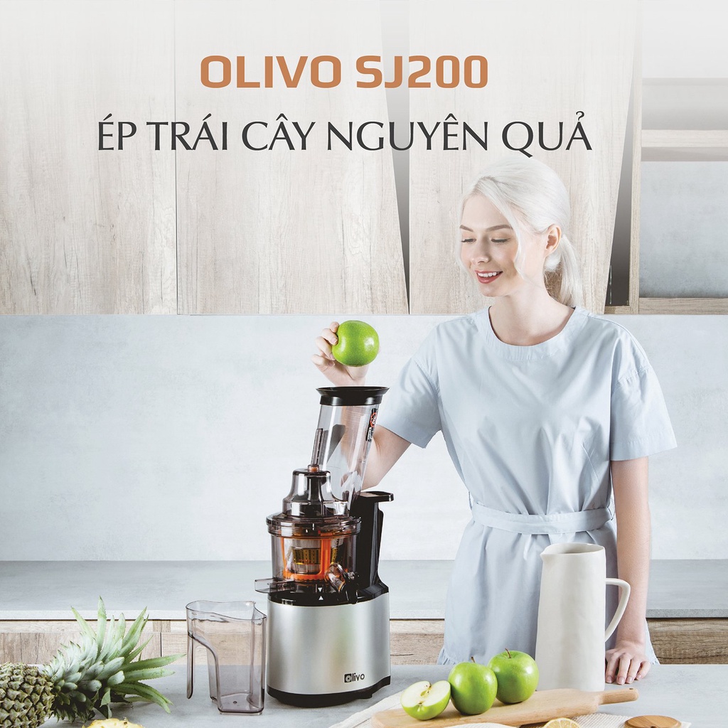 Máy ép chậm, máy ép trái cây OLIVO SJ200, bảo hành 24 tháng